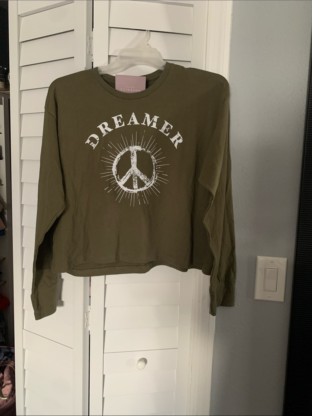Maverick Olive Cropped Long Sleeve Top